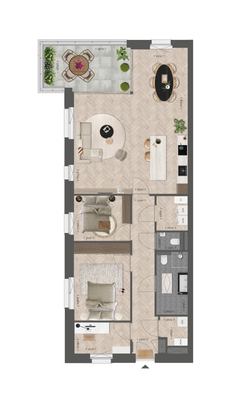 Neyverheid Sfeerplattegronden appartementen C